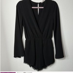 Illa Illa Lace Long Sleeve Black Romper